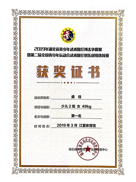 青少年选拔赛第一名-盛佳